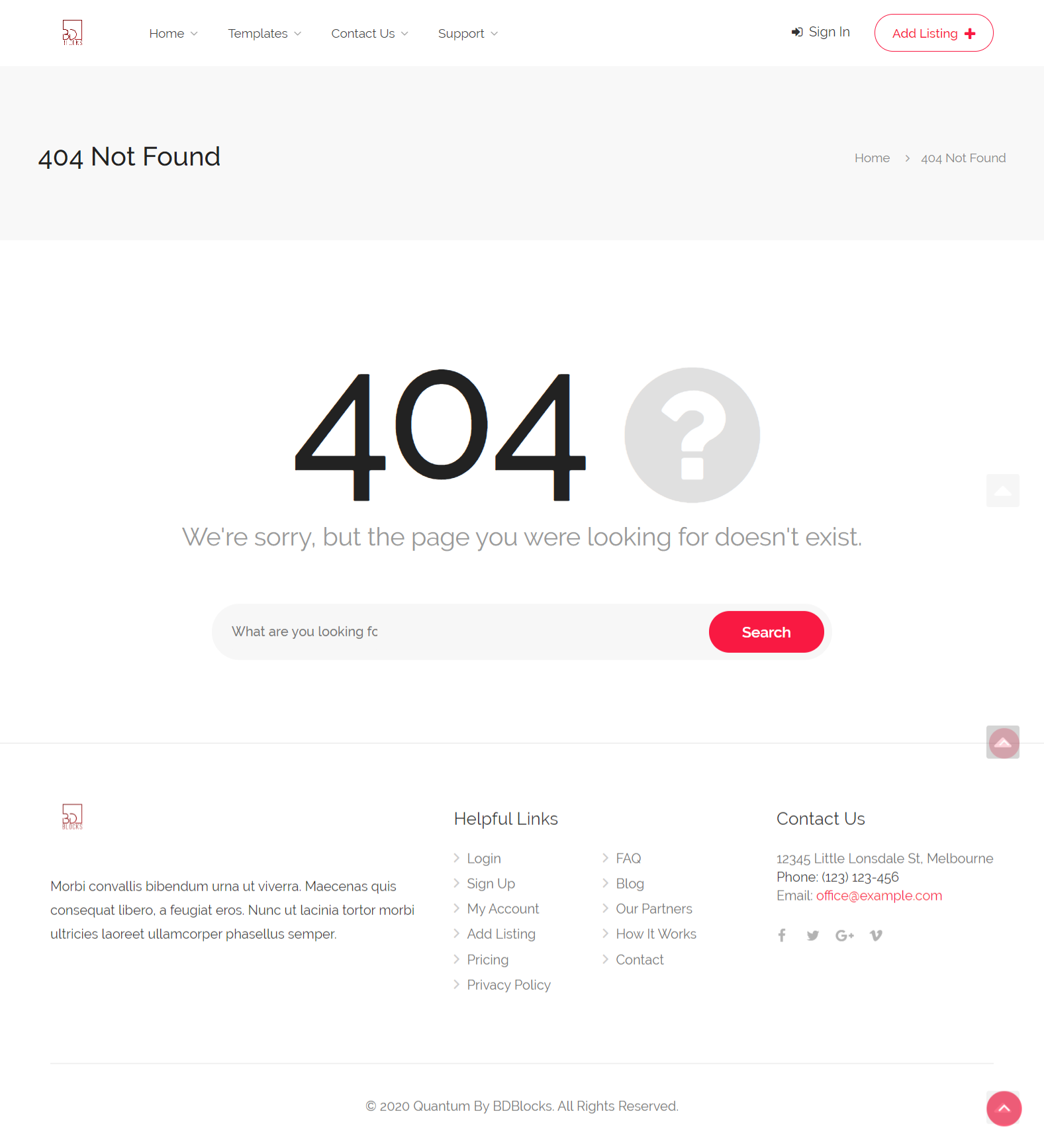 Quantum - 404 Template