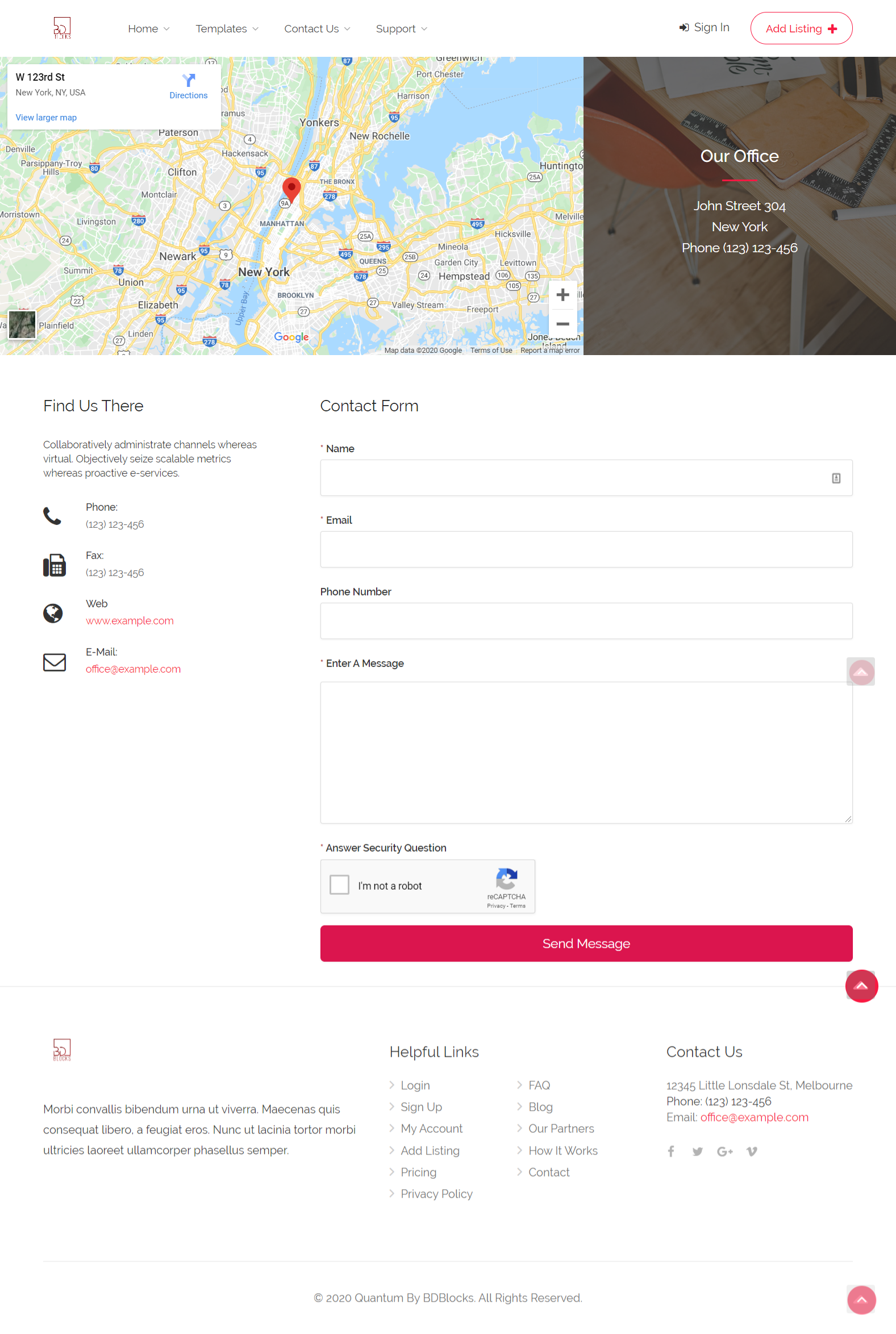 Quantum - Contact Us Template