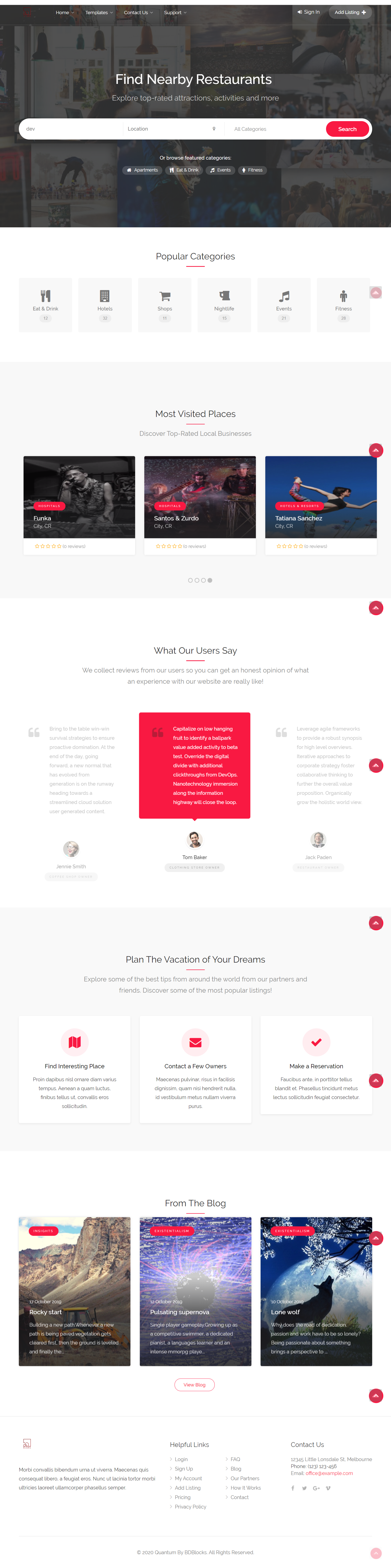 Quantum - Homepage Template